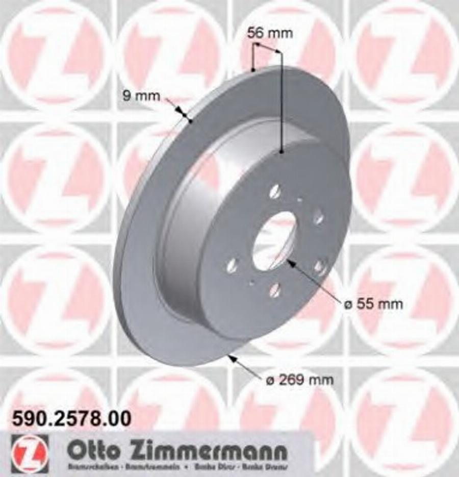 Zimmermann 590.2578.00 - Тормозной диск autosila-amz.com