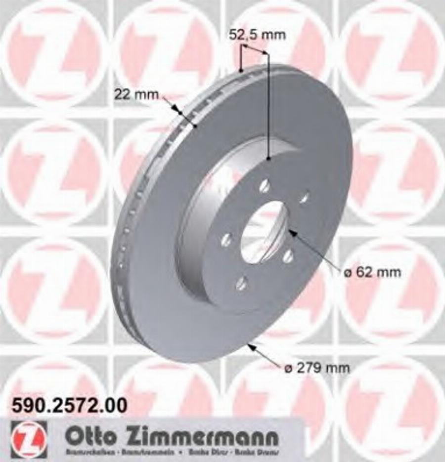 Zimmermann 590.2572.00 - Тормозной диск autosila-amz.com