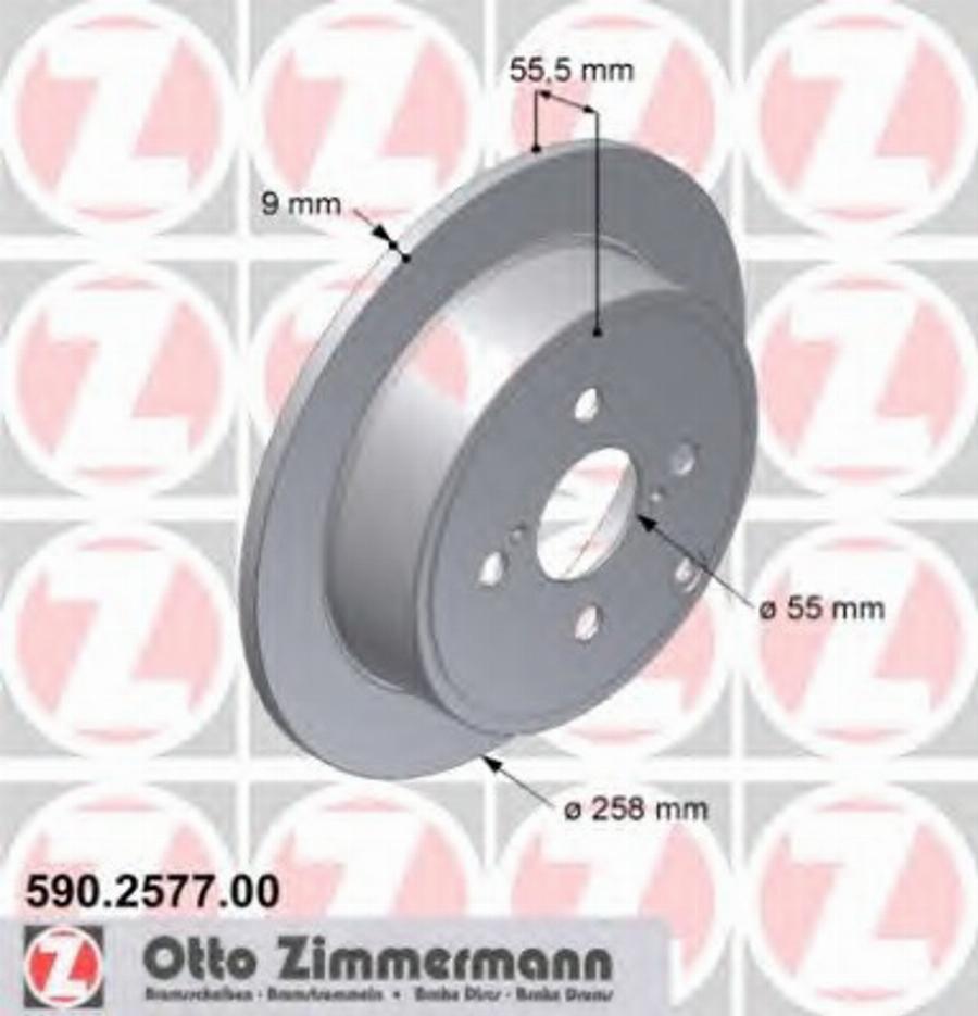 Zimmermann 590.2577.00 - Тормозной диск autosila-amz.com
