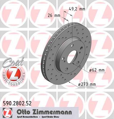 Zimmermann 590.2802.52 - Тормозной диск autosila-amz.com