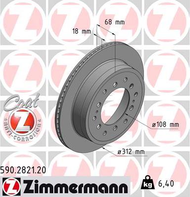 Zimmermann 590.2821.20 - Тормозной диск autosila-amz.com