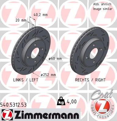 Zimmermann 540.5312.53 - Тормозной диск autosila-amz.com