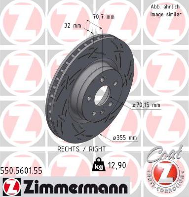 Zimmermann 550.5601.55 - Тормозной диск autosila-amz.com