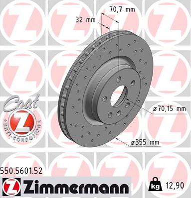 Zimmermann 550.5601.52 - Тормозной диск autosila-amz.com