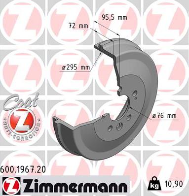 Zimmermann 600.1967.20 - Тормозной барабан autosila-amz.com