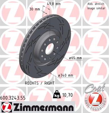 Zimmermann 600.3243.55 - Тормозной диск autosila-amz.com
