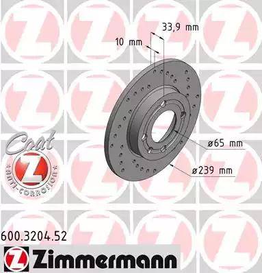 Zimmermann 600.3204.52 - Тормозной диск autosila-amz.com