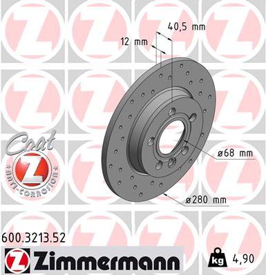 Zimmermann 600.3213.52 - Тормозной диск autosila-amz.com