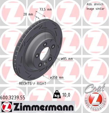 Zimmermann 600.3239.55 - Тормозной диск autosila-amz.com