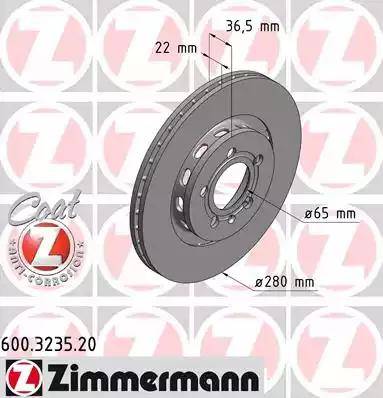 Zimmermann 600.3235.20 - Тормозной диск autosila-amz.com