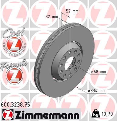 Zimmermann 600.3238.75 - Тормозной диск autosila-amz.com