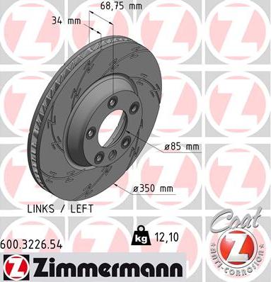 Zimmermann 600.3226.54 - Тормозной диск autosila-amz.com