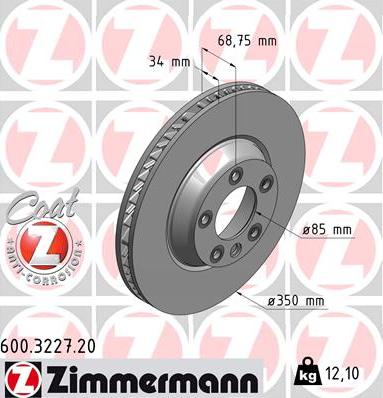 Zimmermann 600.3227.20 - Тормозной диск autosila-amz.com