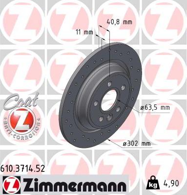 Zimmermann 610.3714.52 - Тормозной диск autosila-amz.com