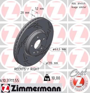 Zimmermann 610.3711.55 - Тормозной диск autosila-amz.com