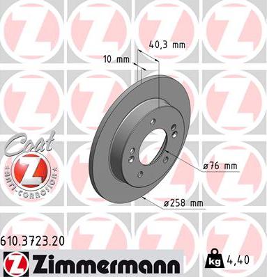 Zimmermann 610.3723.20 - Тормозной диск autosila-amz.com