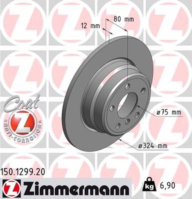 Zimmermann 150.1299.20 - Тормозной диск autosila-amz.com