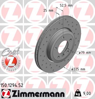 Zimmermann 150.1294.52 - Тормозной диск autosila-amz.com