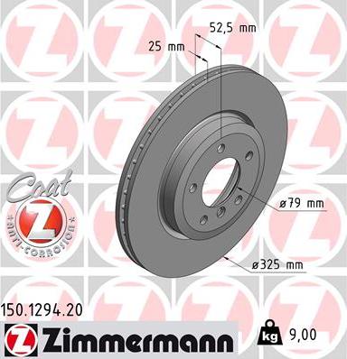 Zimmermann 150.1294.20 - Тормозной диск autosila-amz.com