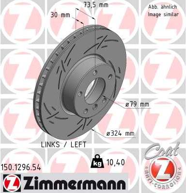 Zimmermann 150.1296.54 - Тормозной диск autosila-amz.com