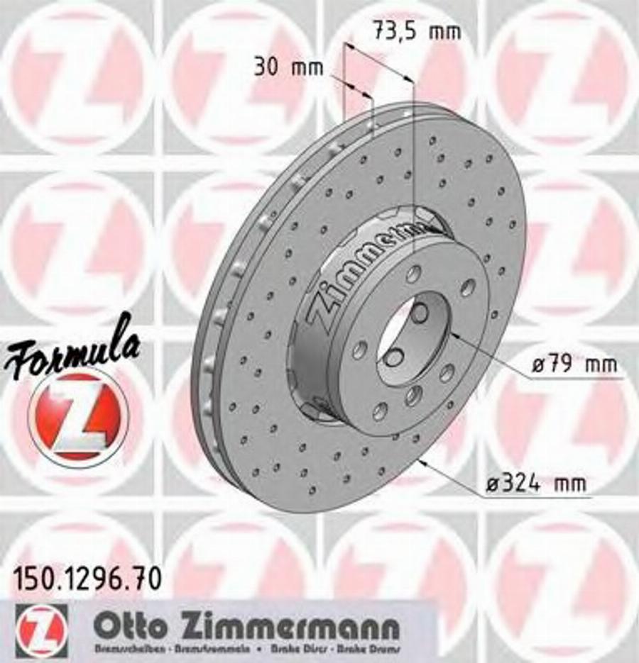 Zimmermann 150.1296.70 - Тормозной диск autosila-amz.com
