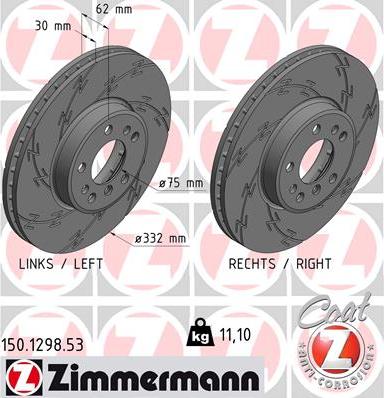 Zimmermann 150.1298.53 - Тормозной диск autosila-amz.com