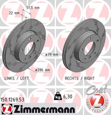 Zimmermann 150.1269.53 - Тормозной диск autosila-amz.com