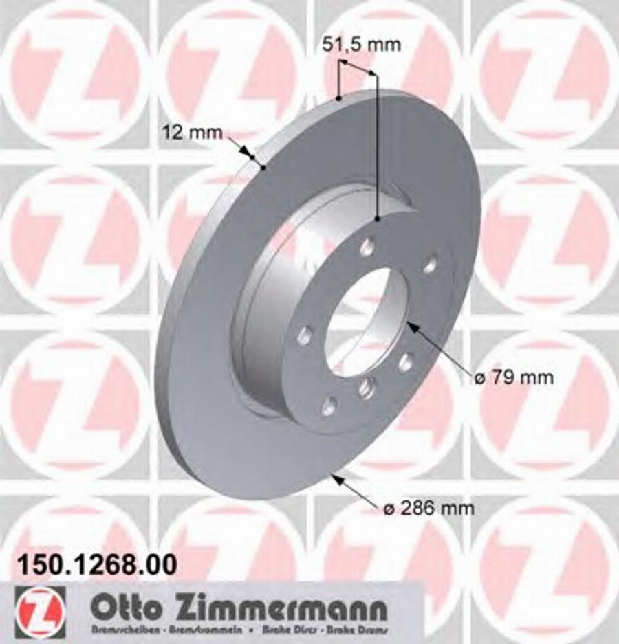 Zimmermann 150 1268 00 - Тормозной диск autosila-amz.com