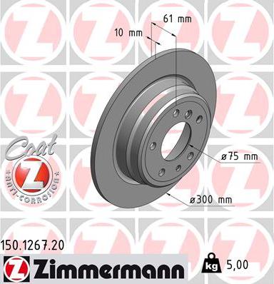 Zimmermann 150.1267.20 - Тормозной диск autosila-amz.com