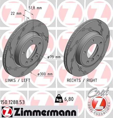 Zimmermann 150.1288.53 - Тормозной диск autosila-amz.com