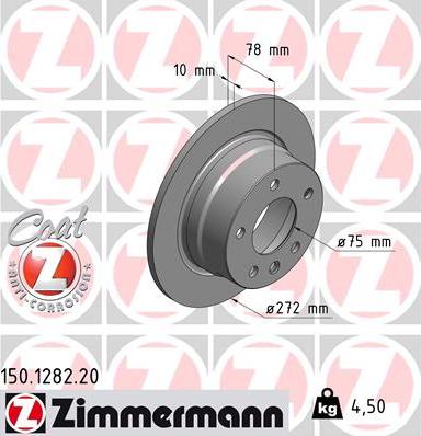 Zimmermann 150.1282.20 - Тормозной диск autosila-amz.com