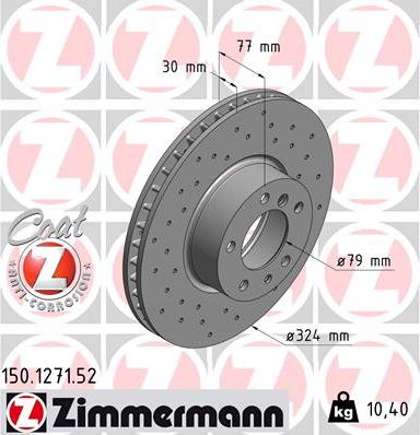 Zimmermann 150.1271.52 - Тормозной диск autosila-amz.com