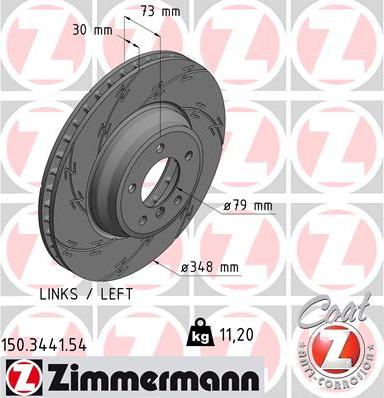 Zimmermann 150.3441.54 - Тормозной диск autosila-amz.com