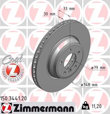 Zimmermann 150.3441.20 - Тормозной диск autosila-amz.com