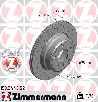 Zimmermann 150.3443.52 - Тормозной диск autosila-amz.com
