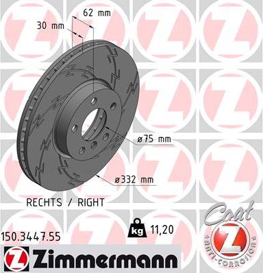 Zimmermann 150.3447.55 - Тормозной диск autosila-amz.com