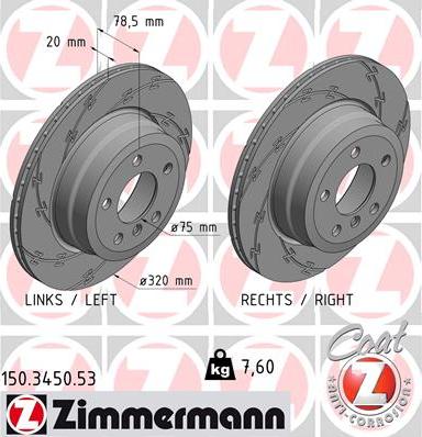 Zimmermann 150.3450.53 - Тормозной диск autosila-amz.com