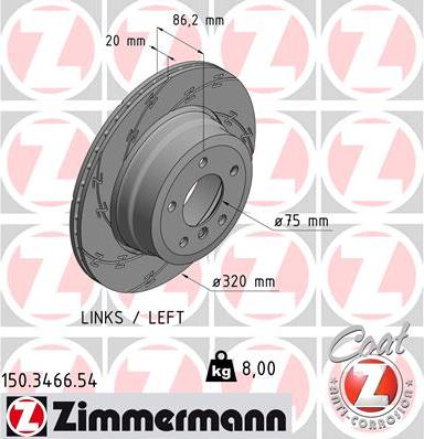 Zimmermann 150.3466.54 - Тормозной диск autosila-amz.com