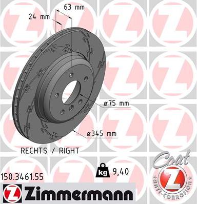 Zimmermann 150.3461.55 - Тормозной диск autosila-amz.com