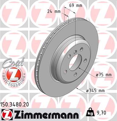 Zimmermann 150.3480.20 - Тормозной диск autosila-amz.com