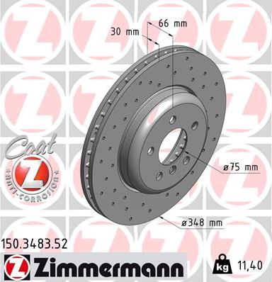 Zimmermann 150.3483.52 - Тормозной диск autosila-amz.com