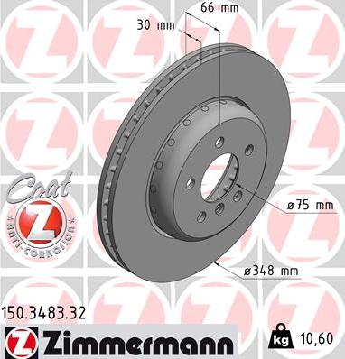 Zimmermann 150.3483.32 - Тормозной диск autosila-amz.com