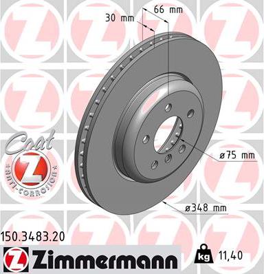 Zimmermann 150.3483.20 - Тормозной диск autosila-amz.com