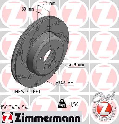 Zimmermann 150.3434.54 - Тормозной диск autosila-amz.com