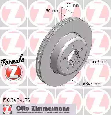Zimmermann 150.3434.75 - Тормозной диск autosila-amz.com