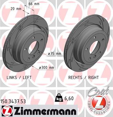Zimmermann 150.3437.53 - Тормозной диск autosila-amz.com
