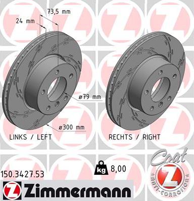 Zimmermann 150.3427.53 - Тормозной диск autosila-amz.com