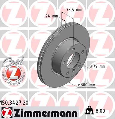 Zimmermann 150.3427.20 - Тормозной диск autosila-amz.com