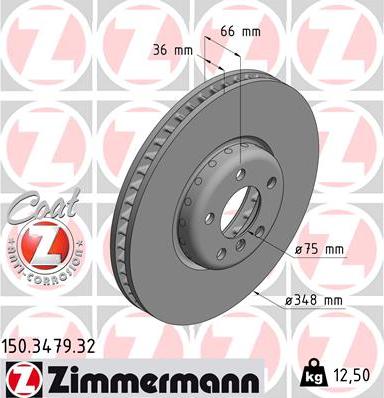 Zimmermann 150.3479.32 - Тормозной диск autosila-amz.com