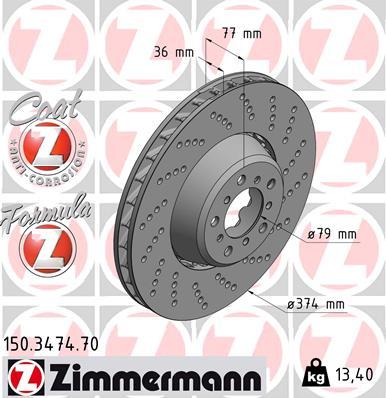 Zimmermann 150.3474.70 - Тормозной диск autosila-amz.com